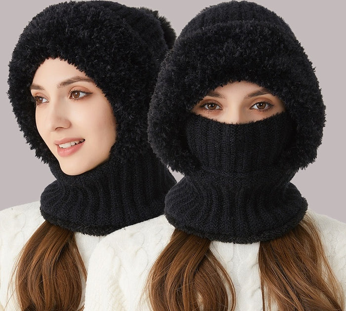 Warmfell Knitted Hood Hat, Scarf and Face Cover in One