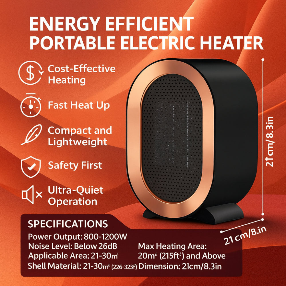 Warmfell™ PTC Ceramic Fan Heater with Tip-Over Switch