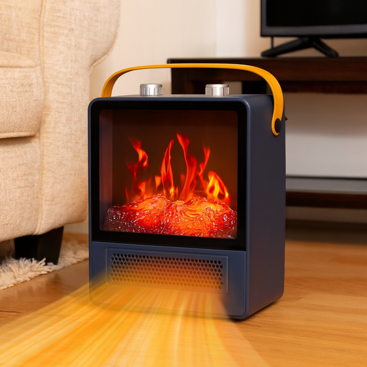 Warmfell™ Portable Flame-Effect Fan Heater with Four Heat Modes