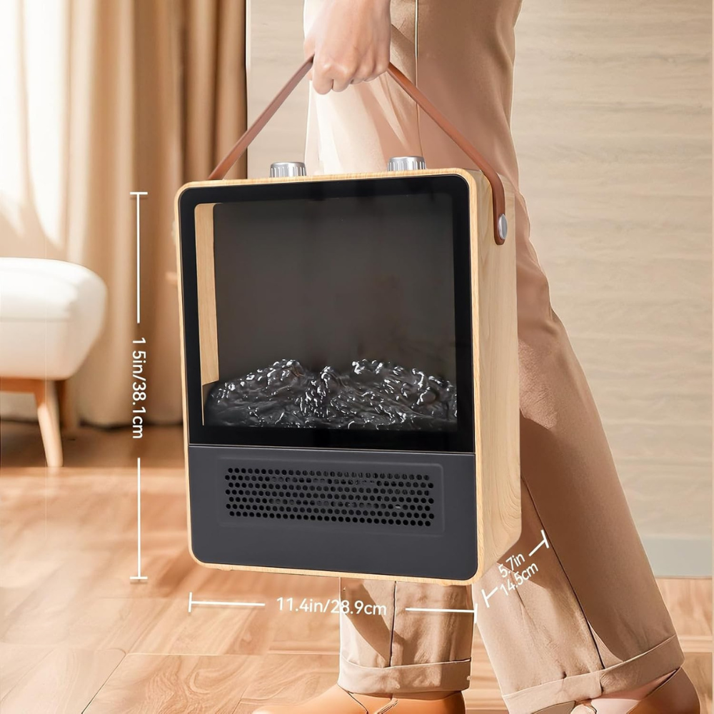 Warmfell™ Portable Flame-Effect Fan Heater with Four Heat Modes
