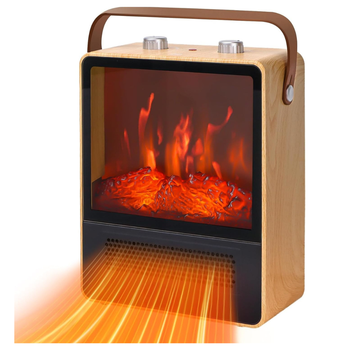 Warmfell™ Portable Flame-Effect Fan Heater with Four Heat Modes