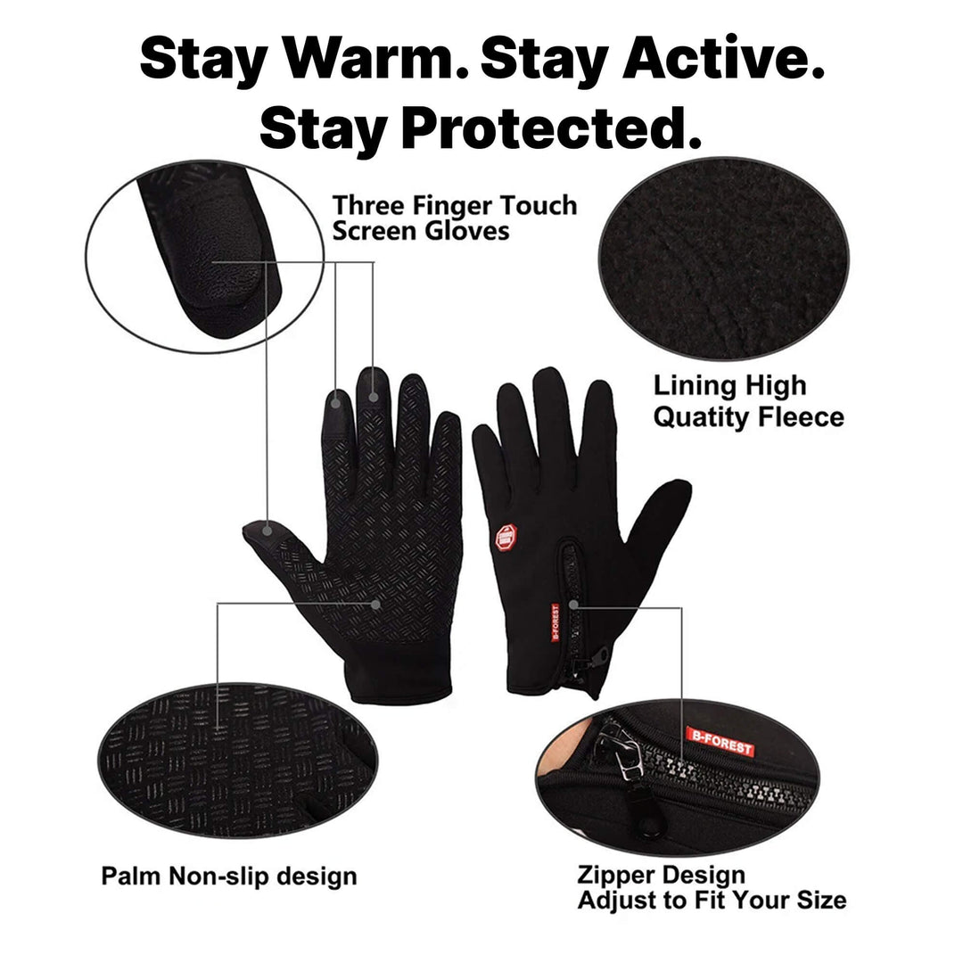Warmfell™ Windproof Thermal Gloves with Touchscreen Fingertips