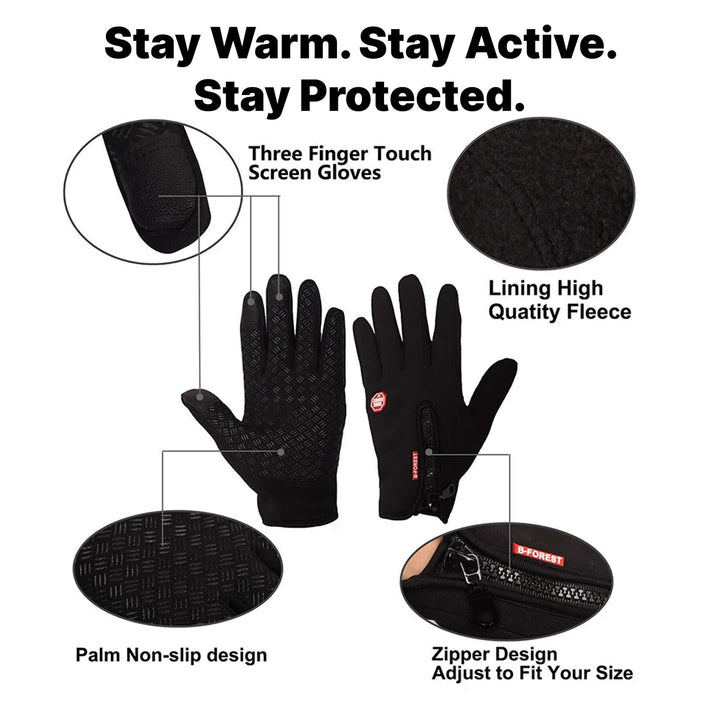 Warmfell™ Windproof Thermal Gloves with Touchscreen Fingertips