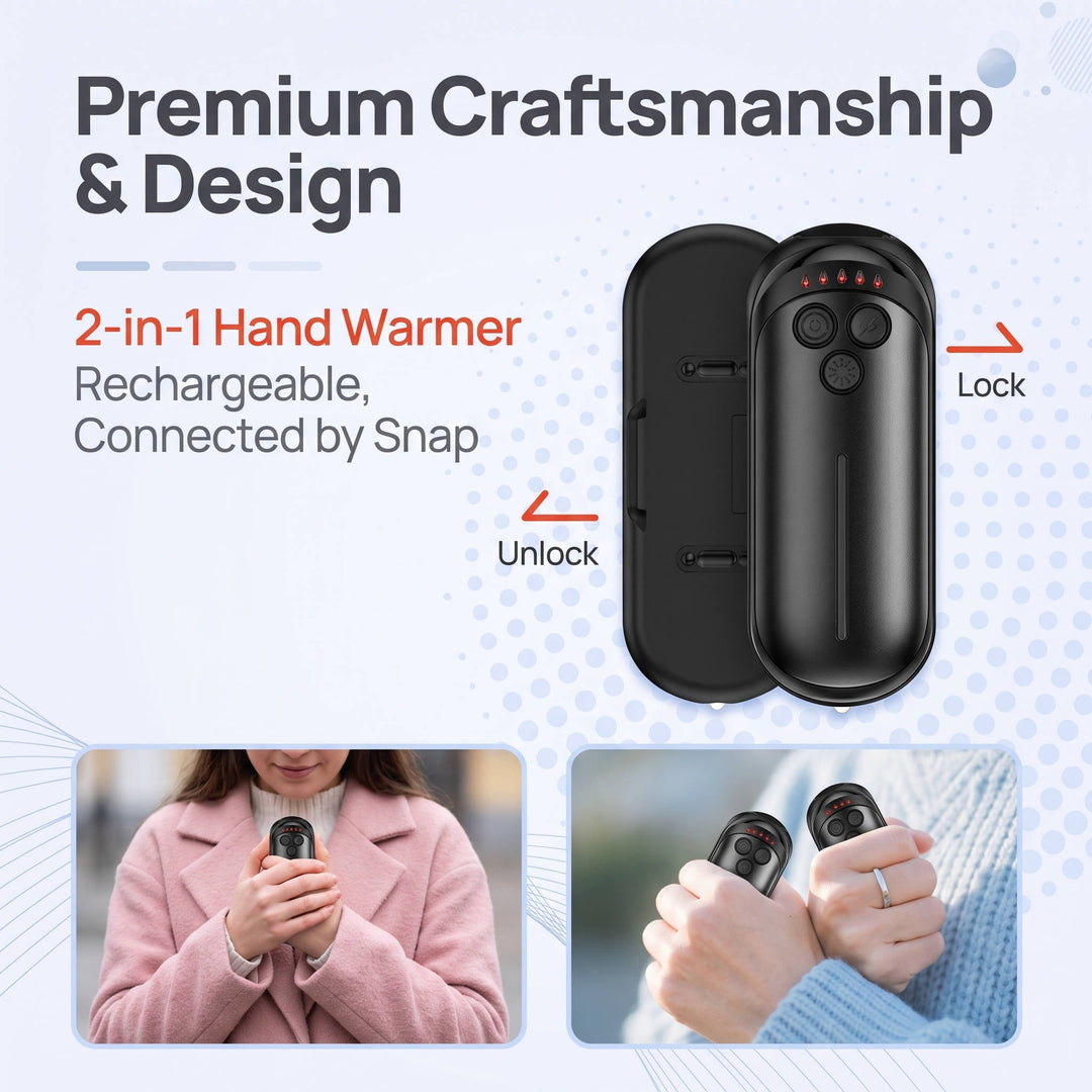 Warmfell™ Electric Hand Warmers Set of 2, 6000 mAh Battery