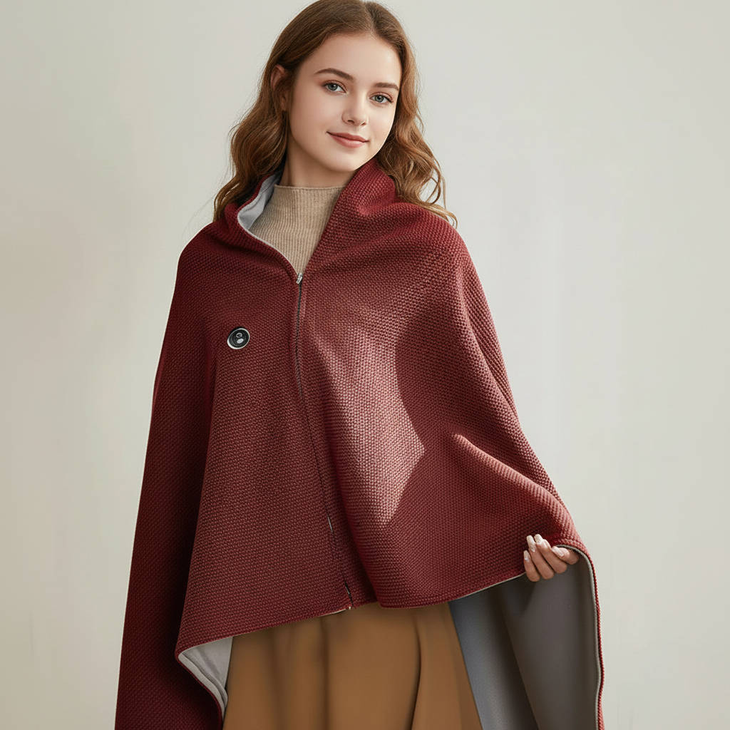 Warmfell™ Heated Shawl Wrap with 8 Warming Zones