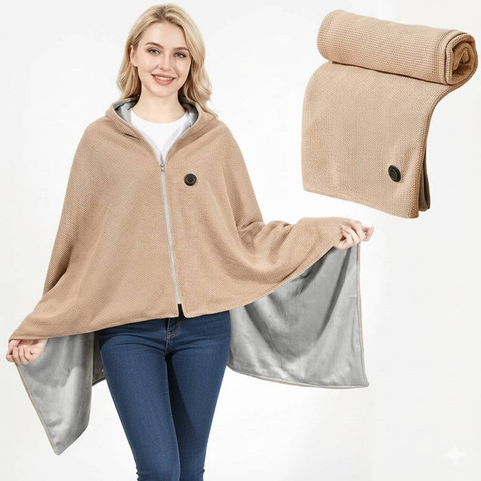 Warmfell™ Heated Shawl Wrap with 8 Warming Zones