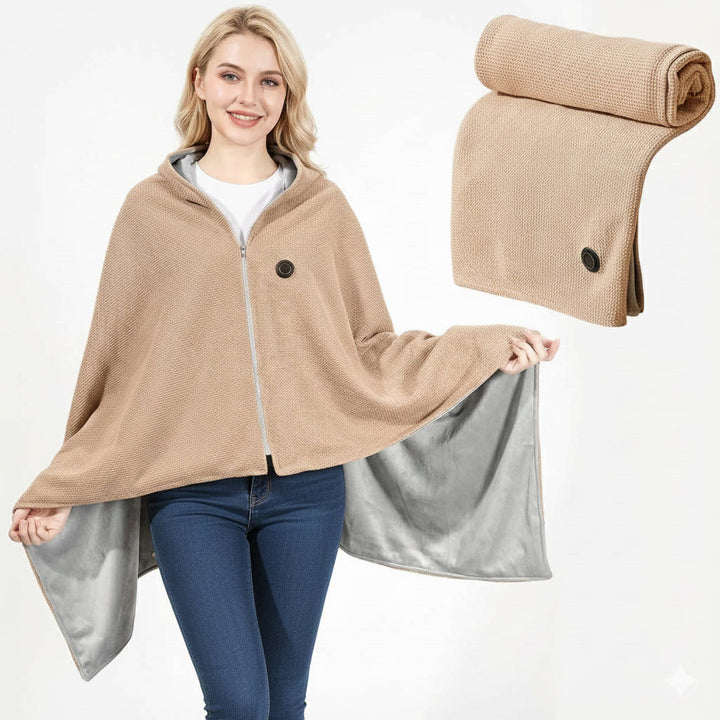 Warmfell™ Heated Shawl Wrap with 8 Warming Zones