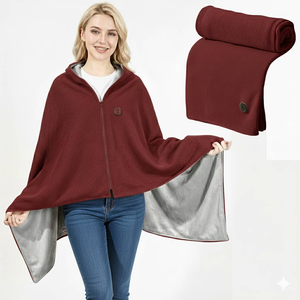 Warmfell™ Heated Shawl Wrap with 8 Warming Zones