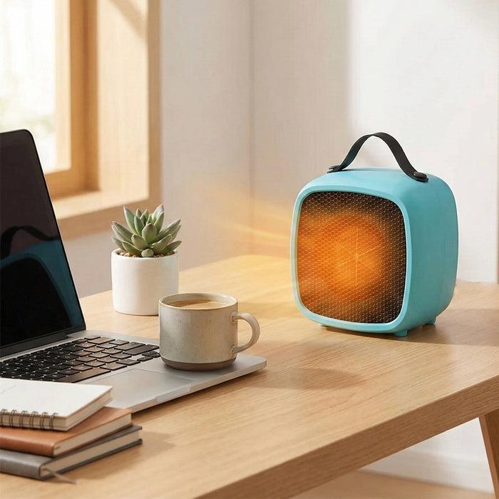 Warmfell™ 500W Ceramic Desk Heater, Ultra Quiet Under 45dB