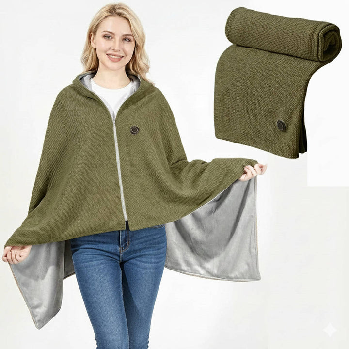 Warmfell™ Heated Shawl Wrap with 8 Warming Zones