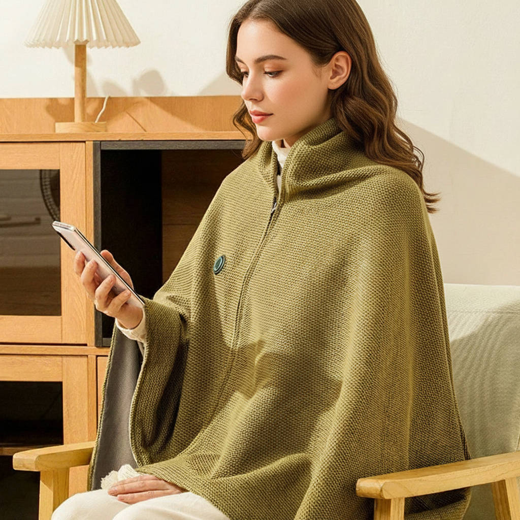 Warmfell™ Heated Shawl Wrap with 8 Warming Zones