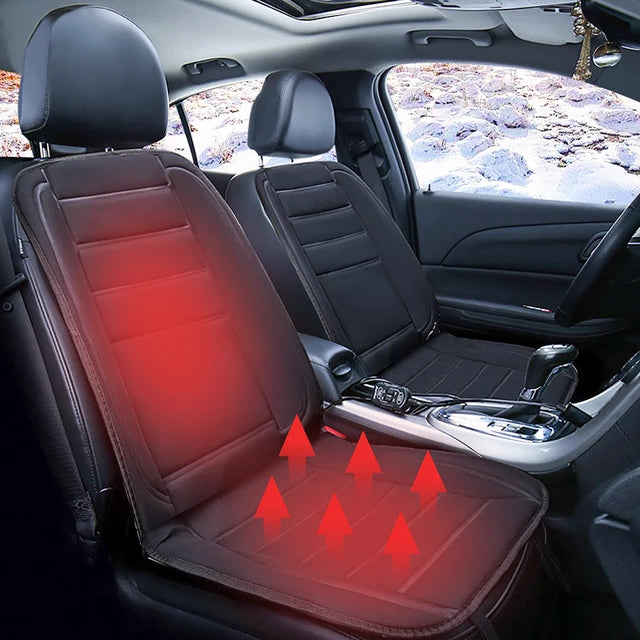 Warmfell™ 12V Heated Seat Cushion with Back Support and Memory Foam