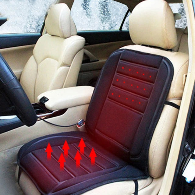 Warmfell™ 12V Heated Seat Cushion with Back Support and Memory Foam