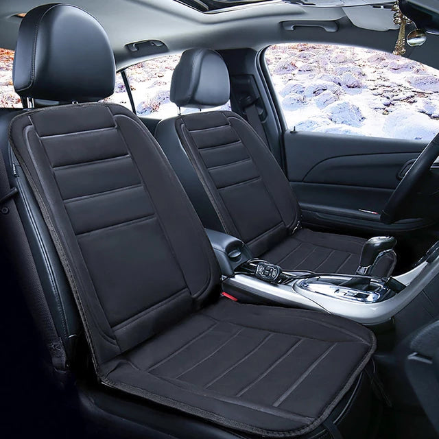 Warmfell™ 12V Heated Seat Cushion with Back Support and Memory Foam