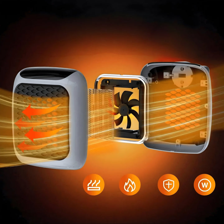 Warmfell™ Compact Wall-Mounted Ceramic Heater with Two Speeds