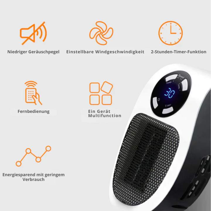 Warmfell™ Compact Electric Heater with Thermostat and Smart Timer