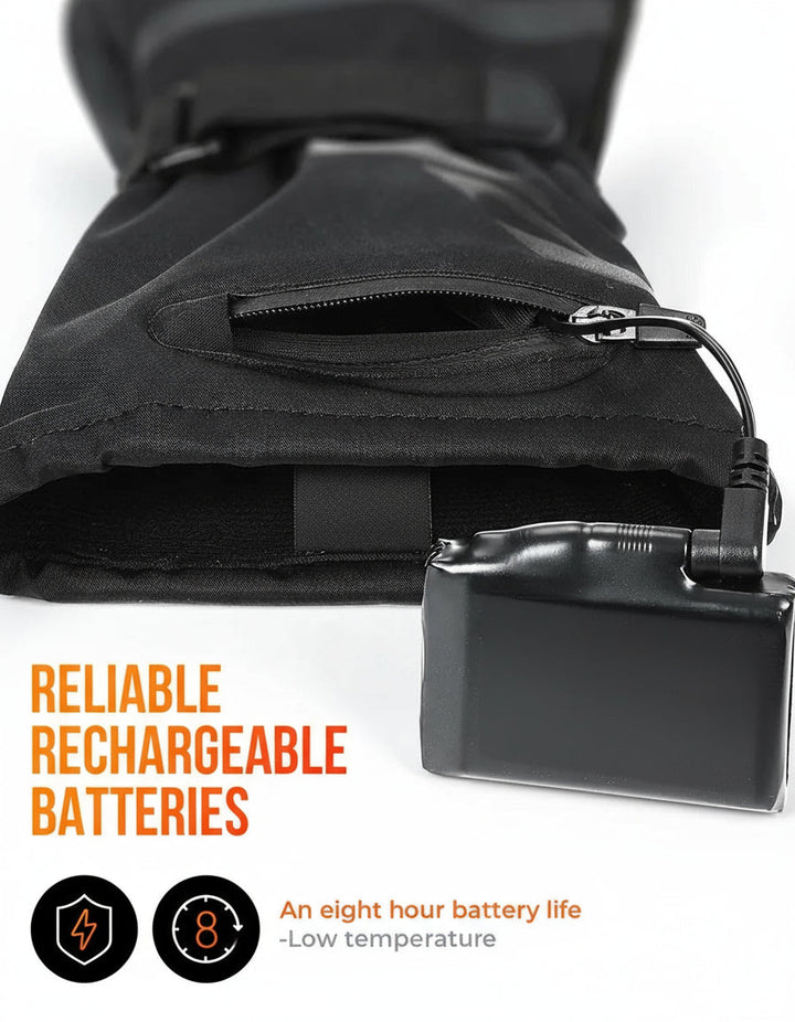 Warmfell™ Waterproof Heated Ski Gloves with 2500mAh Rechargeable Battery