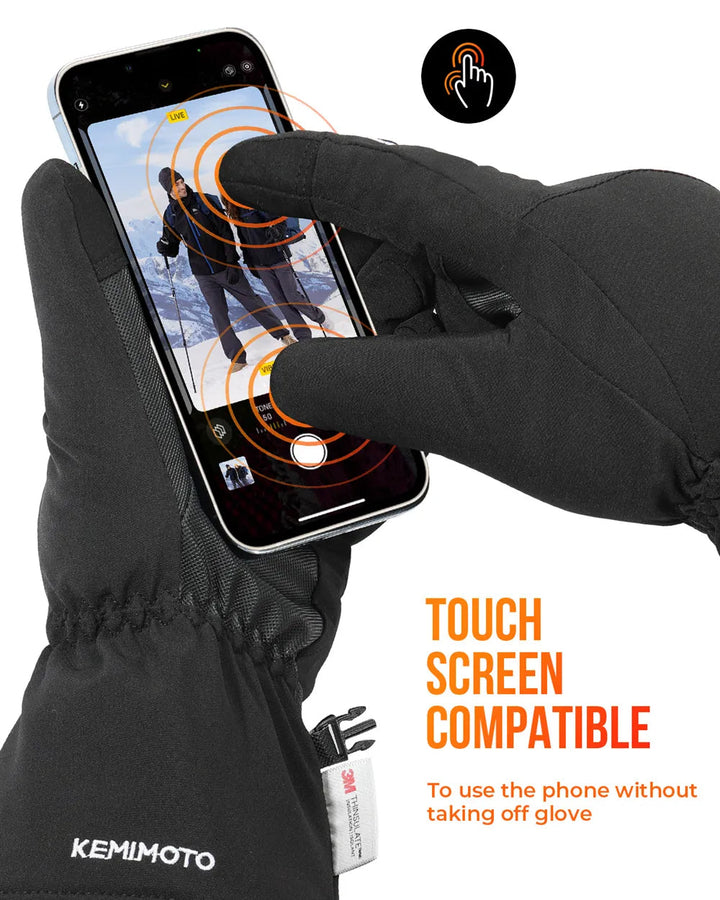 Warmfell™ Waterproof Heated Ski Gloves with 2500mAh Rechargeable Battery