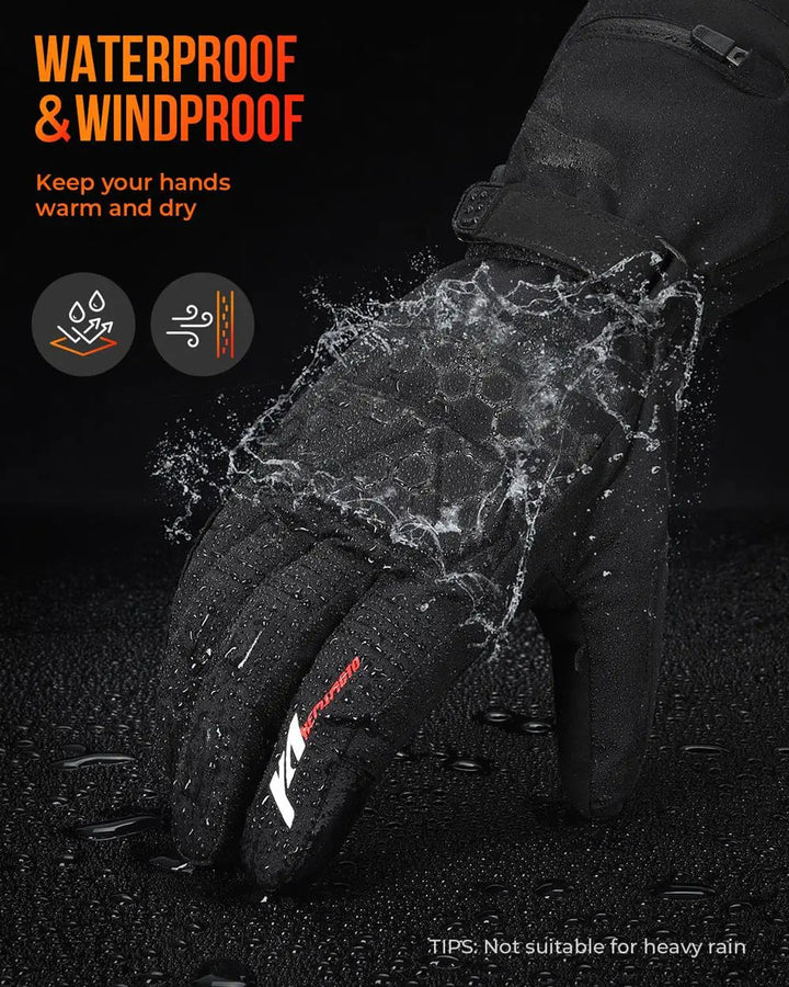 Warmfell™ Waterproof Heated Ski Gloves with 2500mAh Rechargeable Battery