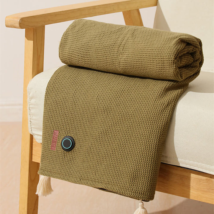 Warmfell™ USB Heated Throw in Waffle Fleece, 3 Heat Settings