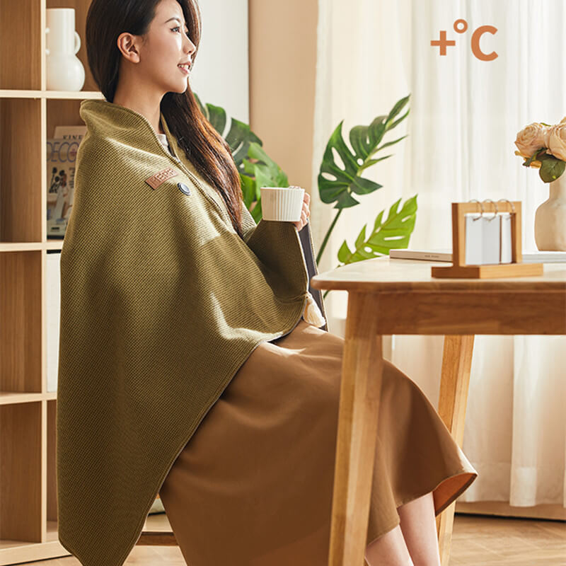 Warmfell™ USB Heated Throw in Waffle Fleece, 3 Heat Settings