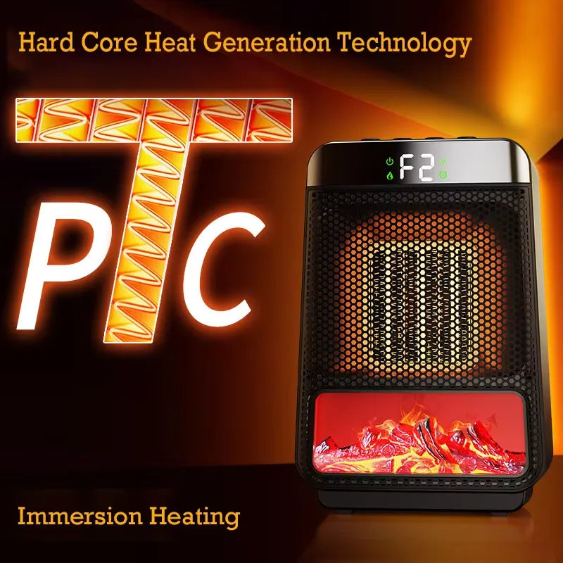 Warmfell™ Space-Saving Plug-In Heater with Fast PTC Ceramic Warmth