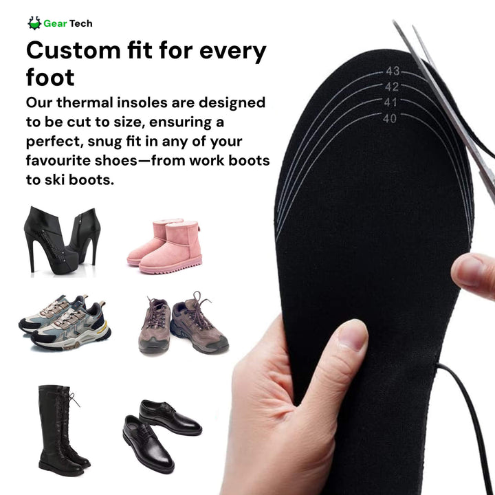 Warmfell™ Rechargeable Heated Insoles for Boots and Work Boots