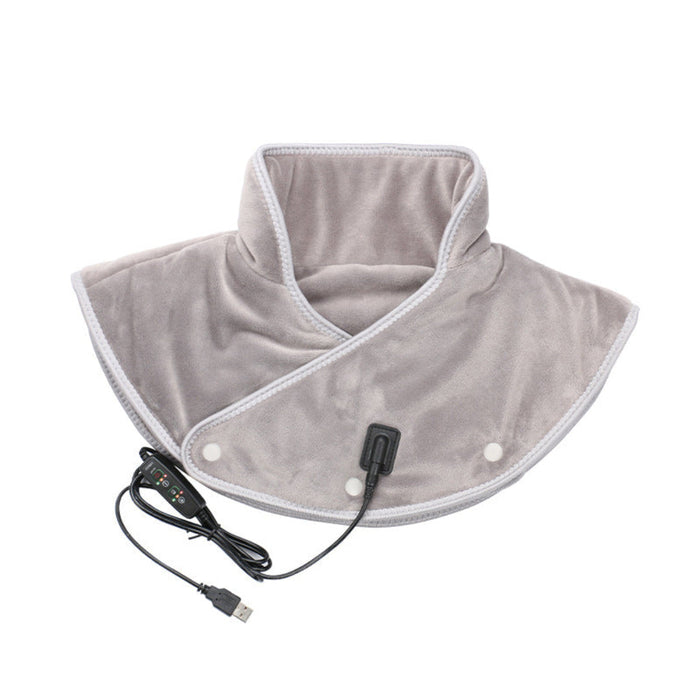 Warmfell™ USB Heated Neck & Shoulder Wrap with Gentle Massage
