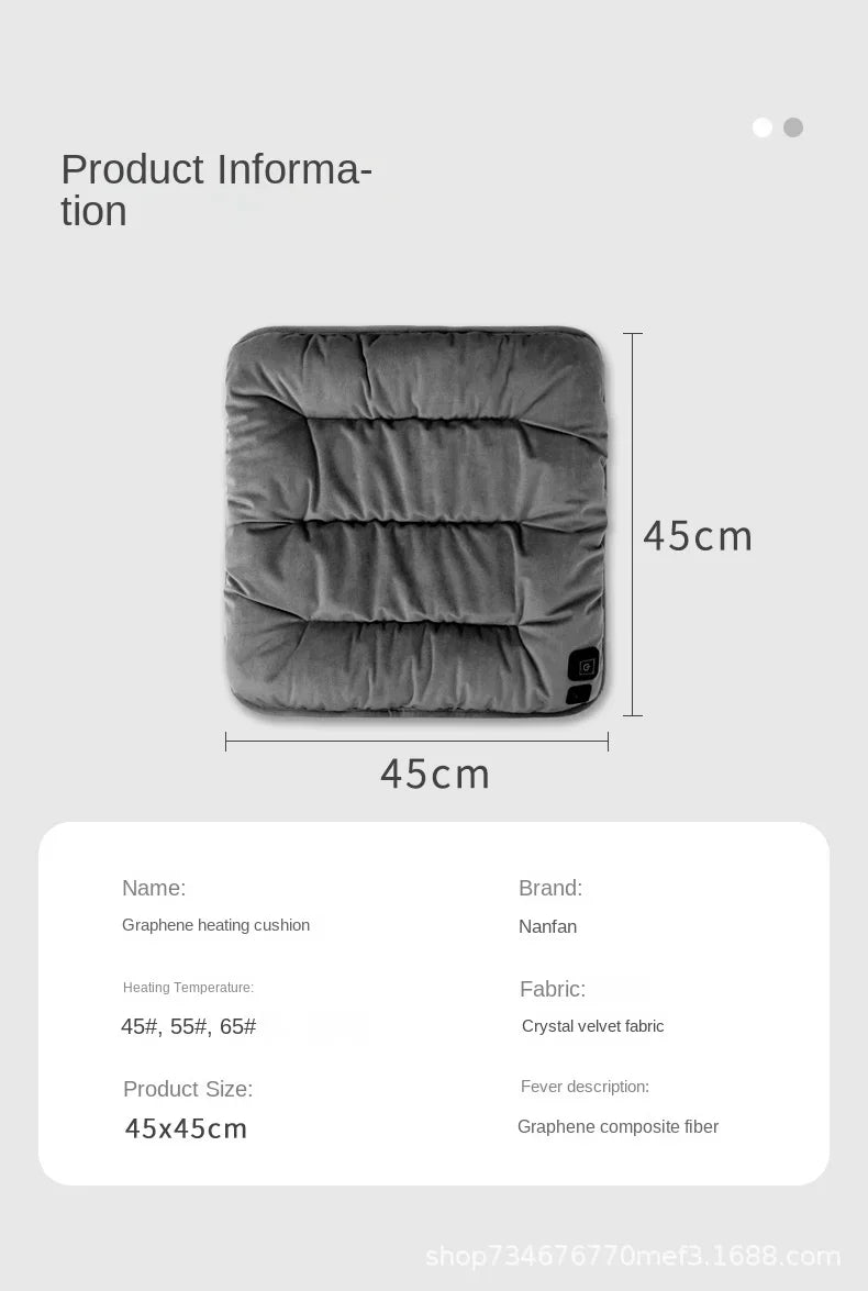 Warmfell™ Graphene Heated Seat Cushion with 3 Heat Levels