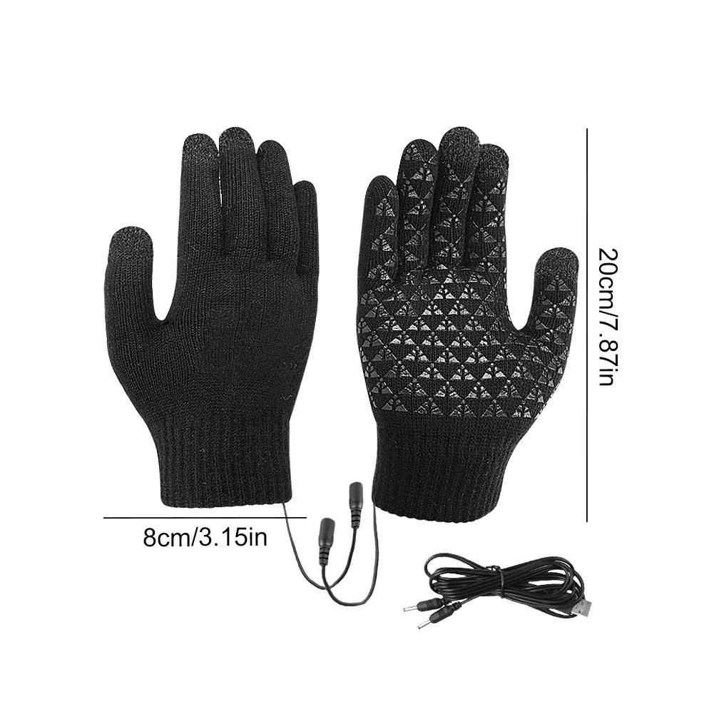 Warmfell™ Heated Knitted Winter Gloves with USB and Touchscreen Tips