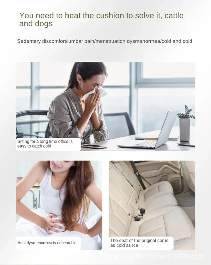 Warmfell™ Graphene Heated Seat Cushion with 3 Heat Levels