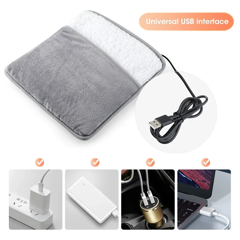 Warmfell™ USB Heated Foot Mat in Soft Flannel with Steady 40°C Warmth