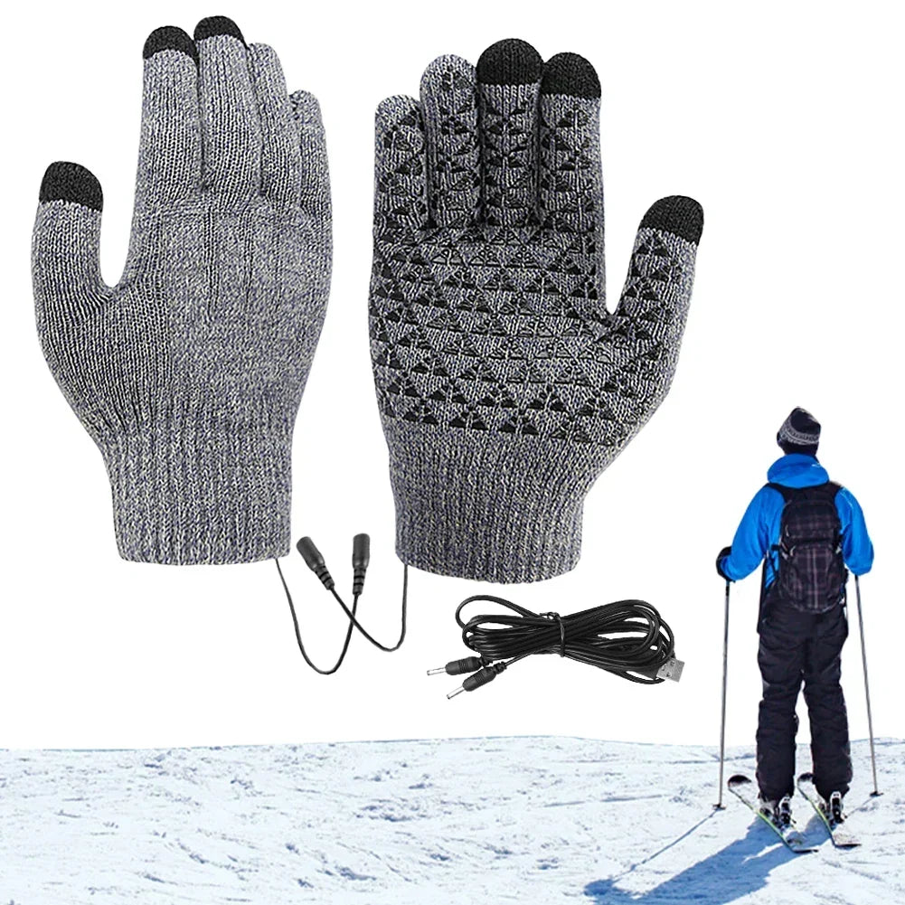 Warmfell™ Heated Knitted Winter Gloves with USB and Touchscreen Tips
