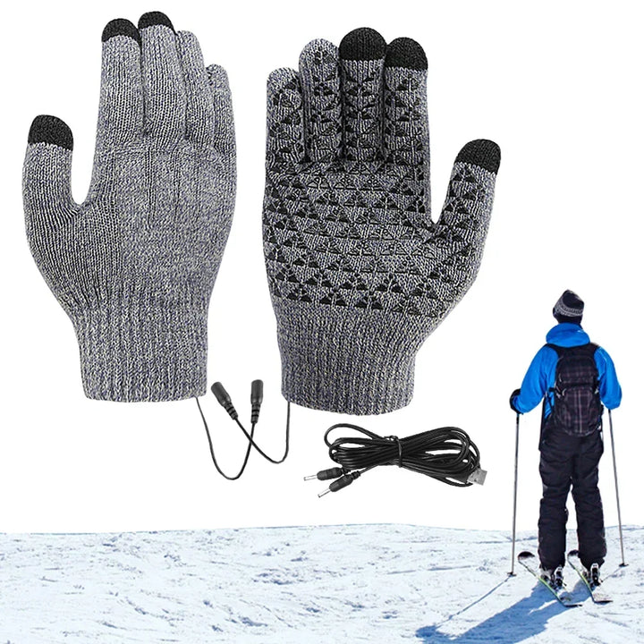 Warmfell™ Heated Knitted Winter Gloves with USB and Touchscreen Tips