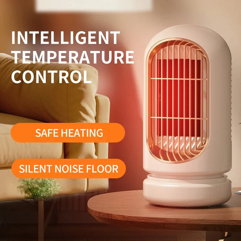 Warmfell™ Compact Ceramic Heater with Even 4-Way Airflow and Safety Cut-Off