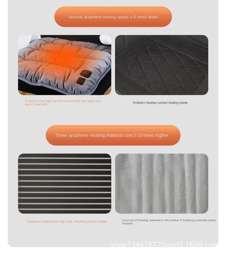 Warmfell™ Graphene Heated Seat Cushion with 3 Heat Levels