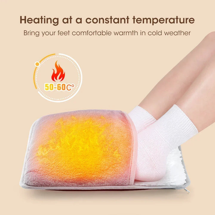 Warmfell™ USB Heated Foot Mat in Soft Flannel with Steady 40°C Warmth