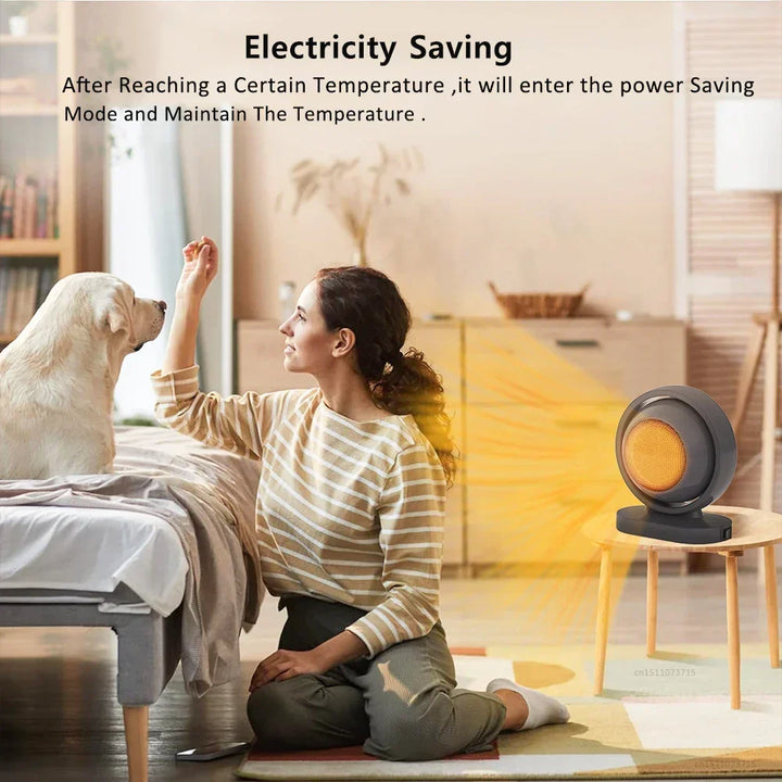 Warmfell™ Compact 380W Ceramic Heater, One-Button Start