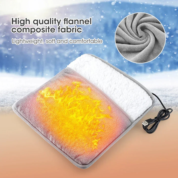Warmfell™ USB Heated Foot Mat in Soft Flannel with Steady 40°C Warmth