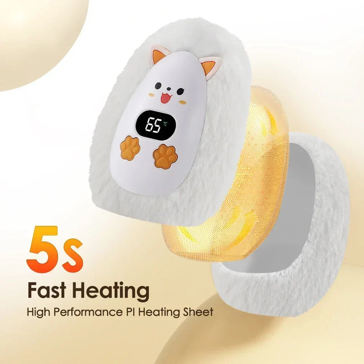 Warmfell™ Rechargeable Fox Hand Warmer with Digital Display