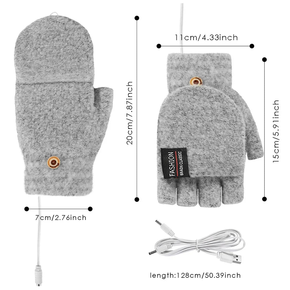 Warmfell™ Knitted USB Heated Gloves With 3 Temperature Settings