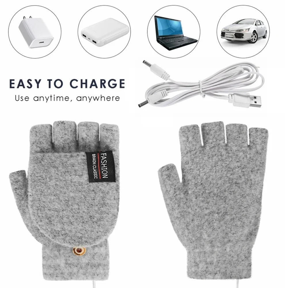 Warmfell™ Knitted USB Heated Gloves With 3 Temperature Settings