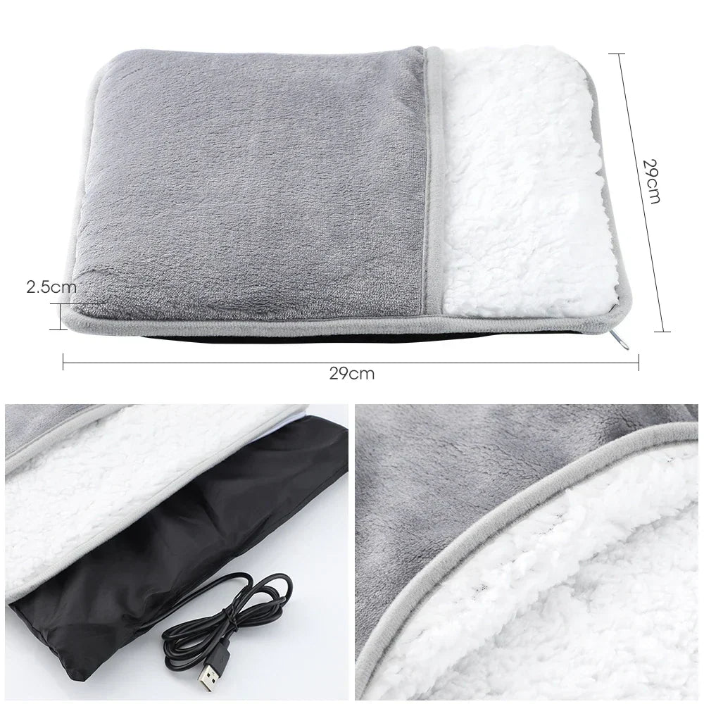 Warmfell™ USB Heated Foot Mat in Soft Flannel with Steady 40°C Warmth
