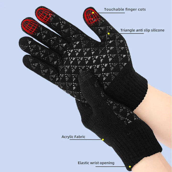 Warmfell™ Heated Knitted Winter Gloves with USB and Touchscreen Tips