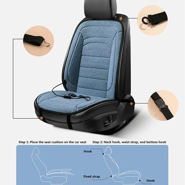 Warmfell™ Plush Heated Car Seat Pad with 2 Heat Settings
