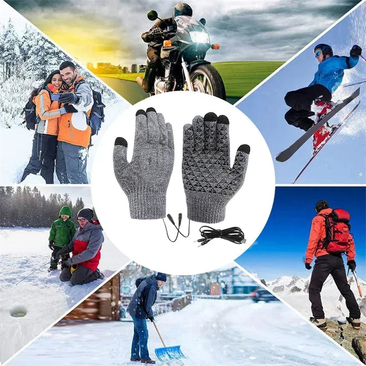 Warmfell™ Heated Knitted Winter Gloves with USB and Touchscreen Tips