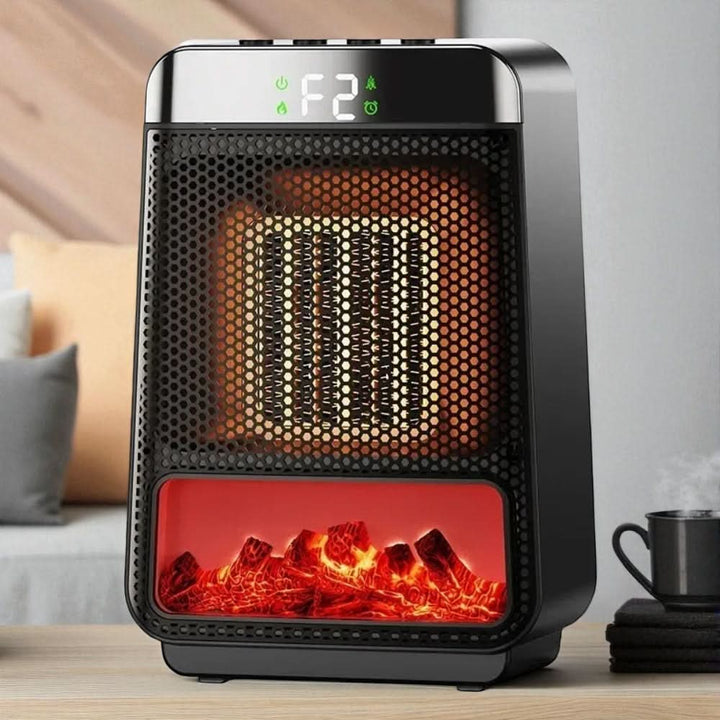 Warmfell™ Black Compact Heater with Fan and Temperature Control