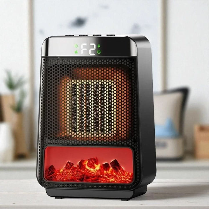 Warmfell™ Black Compact Heater with Fan and Temperature Control