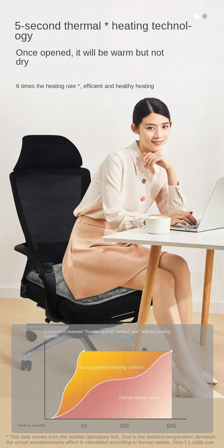 Warmfell™ Graphene Heated Seat Cushion with 3 Heat Levels