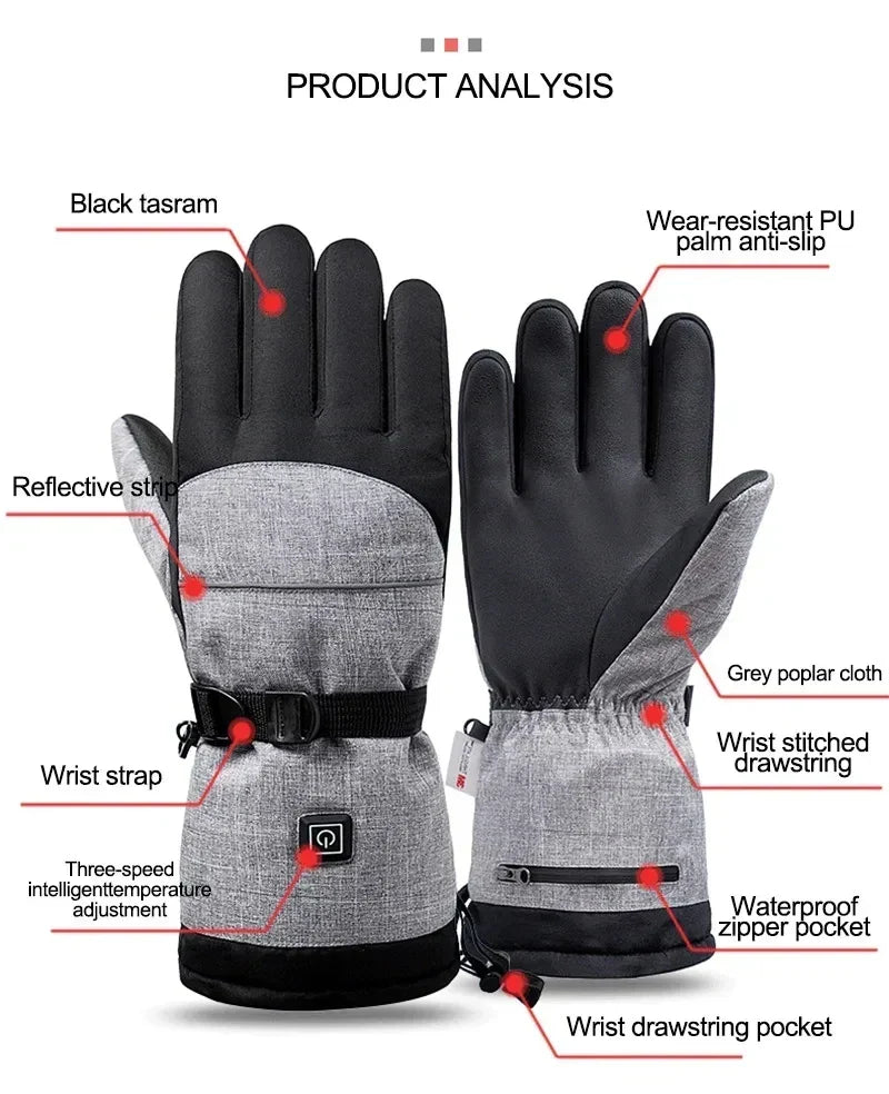 Warmfell™ Electric Heated Gloves, Waterproof with Plush Thermal Lining